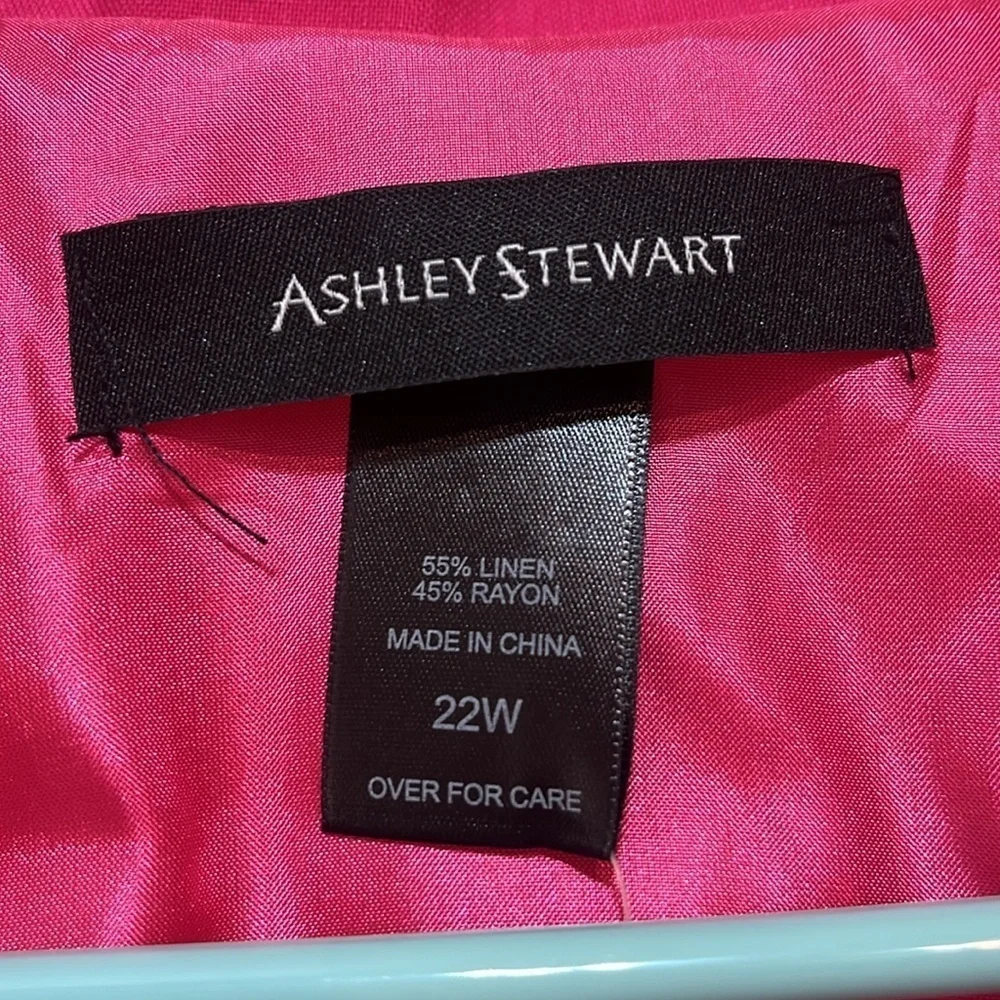 NWT Ashley Stewart Hot Pink Linen Blazer‎ Size 22W